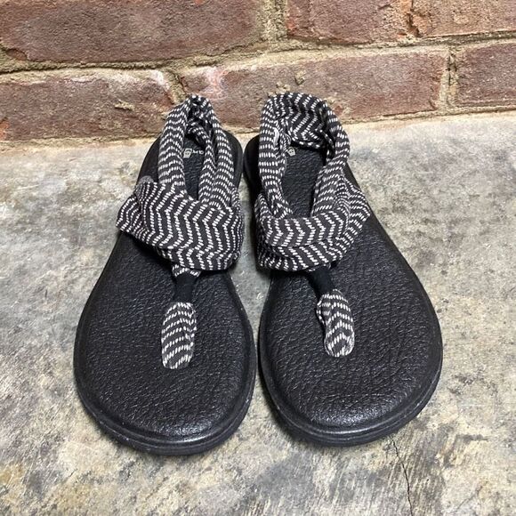 Sanuk Yoga Sling 2-Flip-Flop-Sandal Black Natural Congo Size 11 - Picture 2 of 8